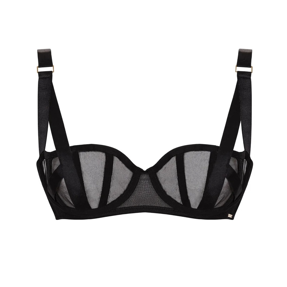 Karolina Strappy Balcony Bra Black NWO